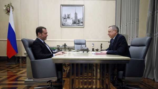 Медведев и Беглов встретились сегодня, 27 марта. Фото: http://government.ru/