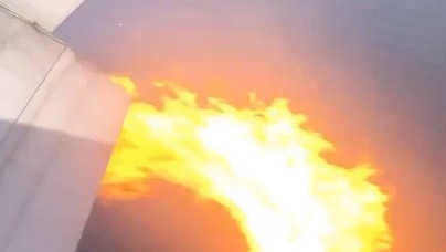 Возгорание двигателя пассажирского лайнера в небе над Лос-Анджелесом попал на видео0