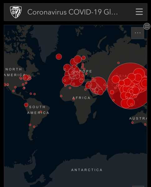  Создана онлайн-карта заболевания коронавирусом по странам0