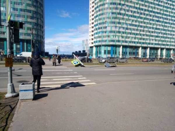 В Петербурге ветер ломает конструкции и разносит мусорные баки2