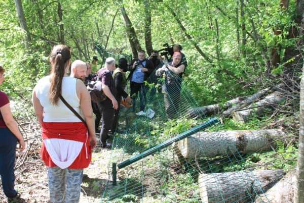 Жители Токсово и активисты снесли незаконный забор у озера Лассылампи.
Фото:  движение 0