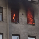Страшный пожар в квартире на Некрасова попал на видео