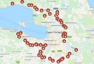 Опубликована карта возможных блокпостов на случай закрытия Петербурга