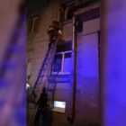 Компания ребят и пожарные спасли застрявшего в окне кота