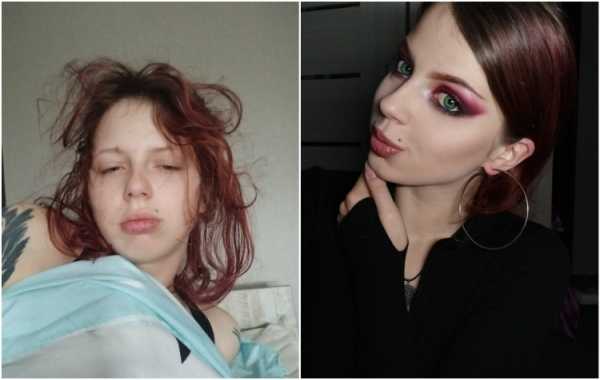 Девушки показывают себя с макияжем и без и некоторые так впечатляют, что будто это разные люди