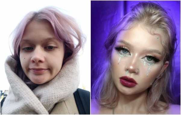 Девушки показывают себя с макияжем и без и некоторые так впечатляют, что будто это разные люди
