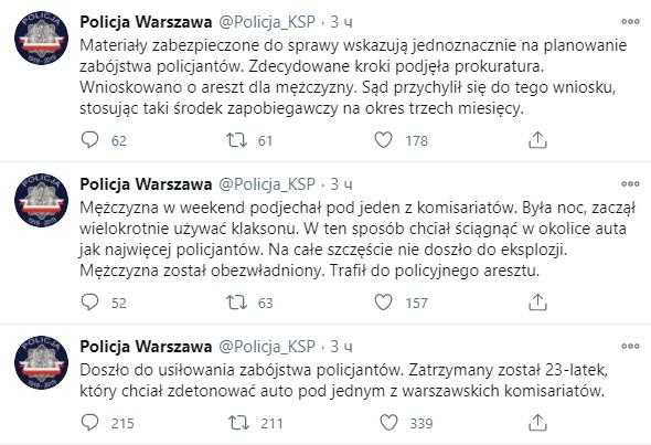 Полиция предотвратила попытку устроить взрыв у комиссариата в Варшаве1