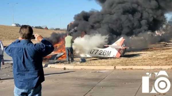 В Техасе разбился небольшой самолет0