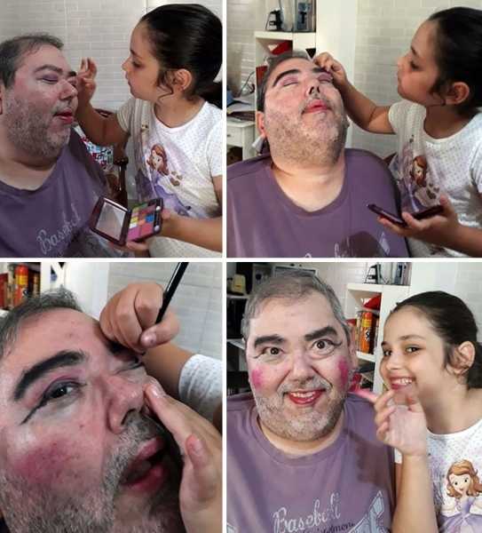 18 дочек, которые сделали своим папам макияж, ведь ради улыбки своих принцесс те готовы на всё