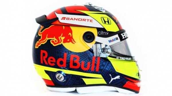 Серхио Перес показал свой шлем в цветах Red Bull Racing