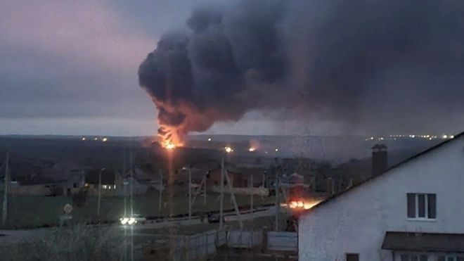 В Белгородской области загорелся склад с боеприпасами0