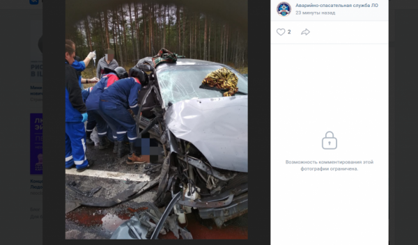 В лобовом ДТП в поселке Ушаки погиб пассажир иномарки