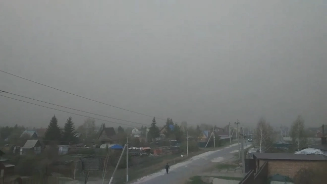 В Омске началась пыльная буря со штормовым ветром0