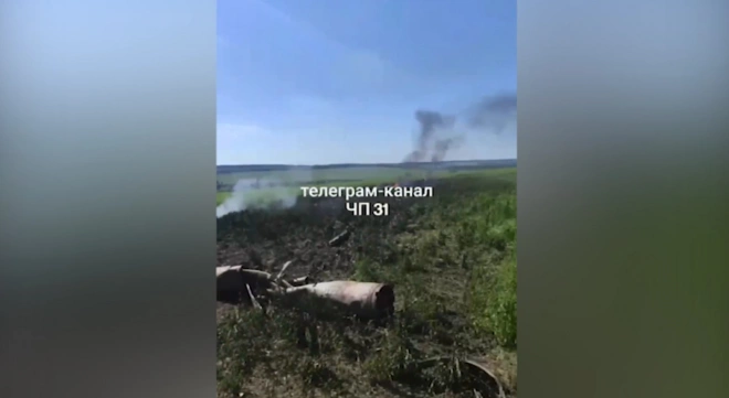 В Белгородской области потерпел крушение военный самолет0