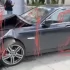 Автомобиль въехал в здание на Покровском бульваре после столкновения с другой машиной