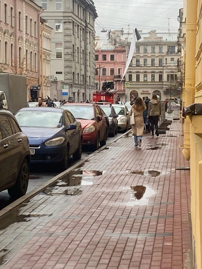 Остановку и деревья повалили ветер в понедельник в Петербурге