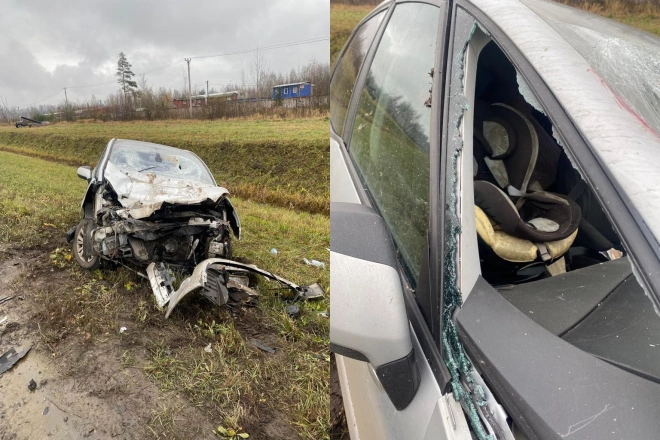 В Ленобласти в ДТП с грузовиком на Киевском шоссе пострадали женщина с ребёнком1