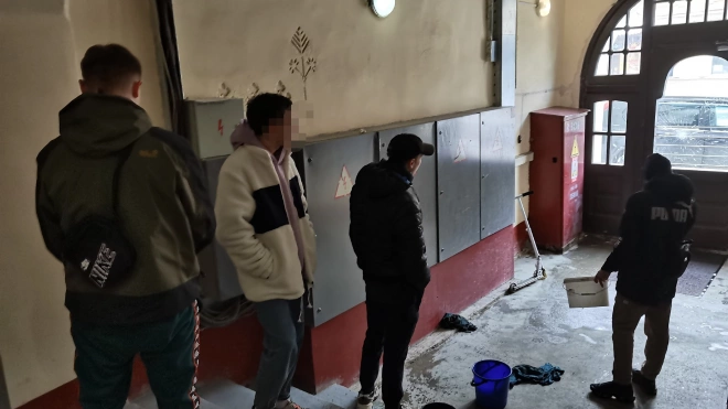 Вандалы, устроившие погром в парадной на Мытнинской,  извинились перед жильцами