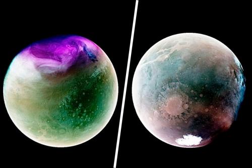 В NASA опубликовали ультрафиолетовые фотографии Марса 