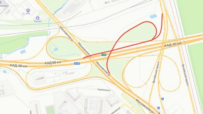 На развязках с Московским и Рябовским шоссе в Петербурге перекроют 2 съезда