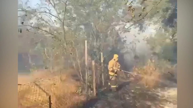 На Кубани зафиксировали природный пожар рядом с поселком0