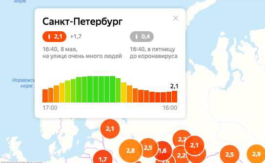 Индекс самоизоляции в Петербурге провалился в «красную зону»0